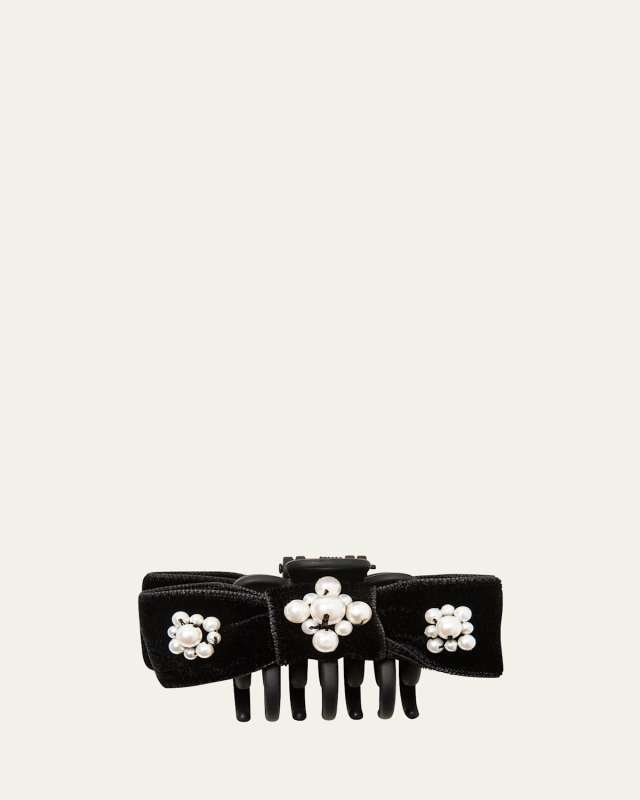 Maaggie Pearly Velvet Jaw Clip